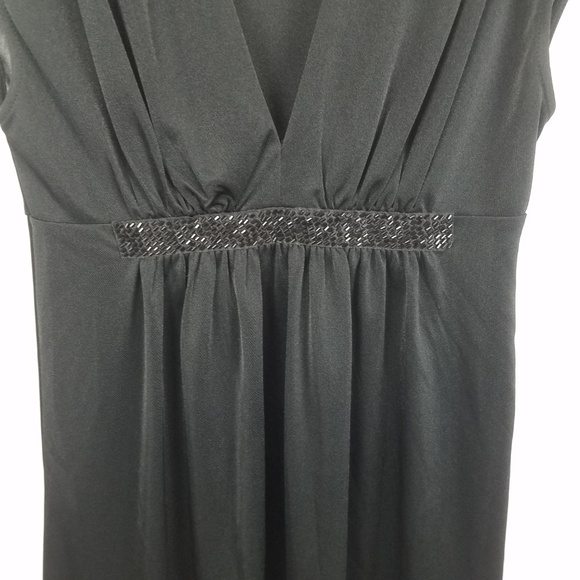 Express Black Cap Sleeve Beaded Tunic Top - Picture 2 of 5